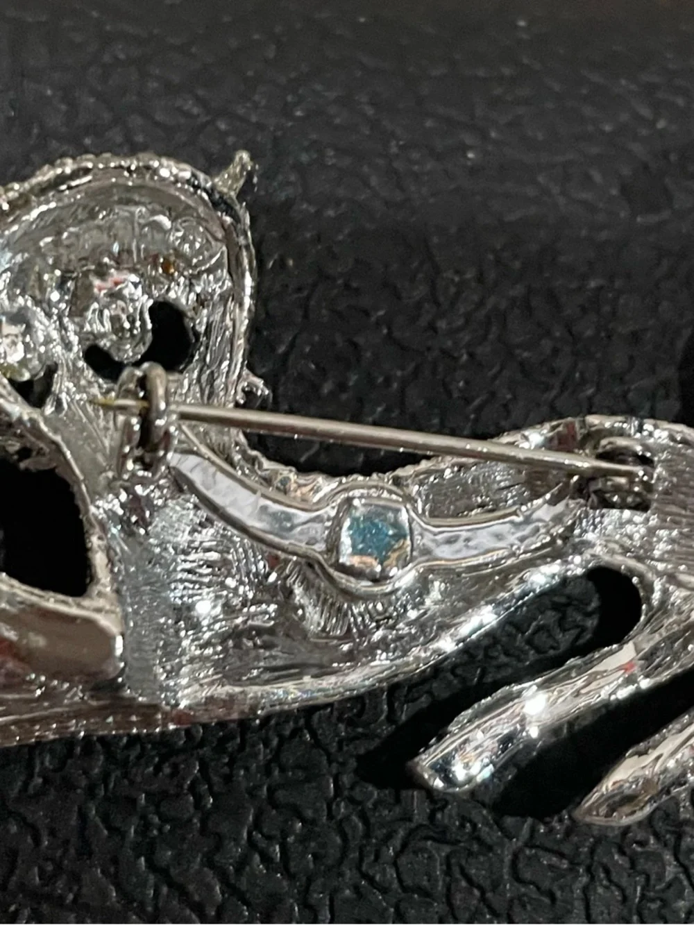 Crystal Cat Brooch Pin - Silver Sparkle Cat Accessory